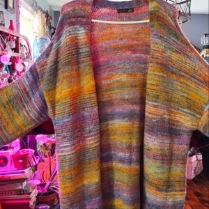 Black tape cardigan sweater multi colored